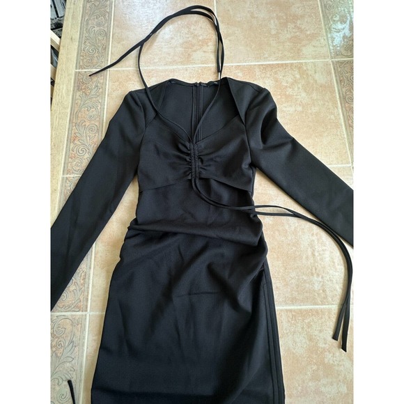 J KOO front and sides ruched Tie Long sleeve dress Size XS - Picture 2 of 12